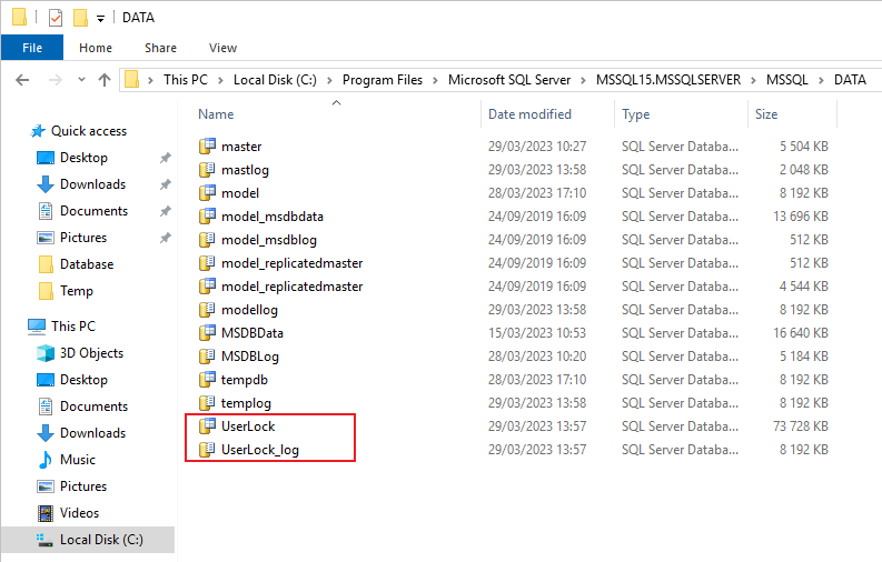 Copy UserLock DataBase files