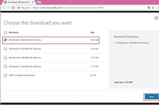 Choose the download