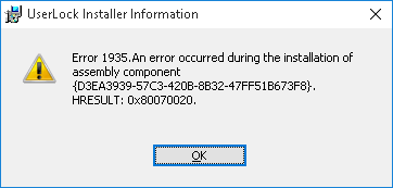 UserLock Installer Information