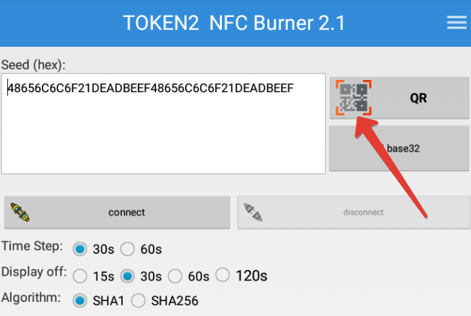 Lancez l'application NFC Burner