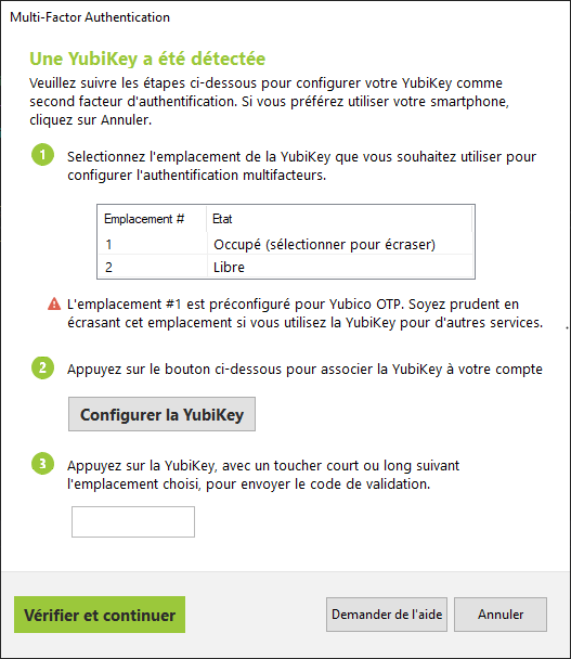 Utiliser les YubiKey avec UserLock