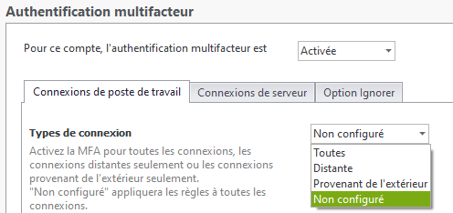 Appliquer la MFA uniquement pour les connexions à distance